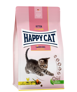 Happy Cat (Хеппі Кет) Kitten Land Geflügel - Сухий корм для кошенят з 5 тижнів до 6 місяців зі смаком птиці, 1,3 кг