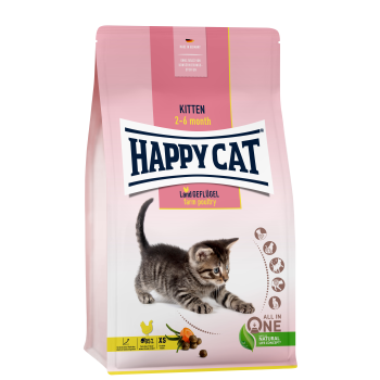 Happy Cat (Хеппі Кет) Kitten Land Geflügel - Сухий корм для кошенят з 5 тижнів до 6 місяців зі смаком птиці, 4 кг Happy Cat (Хеппі Кет) Kitten Land Geflügel - Сухий корм для кошенят з 5 тижнів до 6 місяців зі смаком птиці, 4 кг