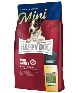 Happy Dog (Хеппі Дог) Mini Africa - Сухий корм для собак дрібних порід при алергіях та харчовій непереносимості зі страусом та картопляними пластівцями (без злаків), 4 кг