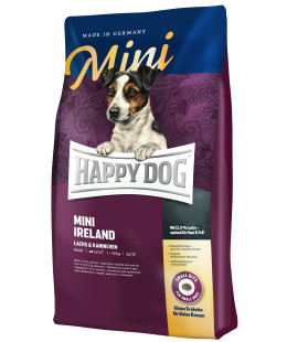 Сухий корм для собак дрібних порід Happy Dog (Хеппі Дог) Mini Ireland - для нормалізації линьки та собак, що мають проблеми зі шкірою з кроликом та лососем, 4 кг