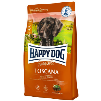 Happy Dog (Хеппі Дог) Sensible Toscana - Сухий корм для кастрованих собак та собак з надмірною вагою з качкою та лососем, 4 кг