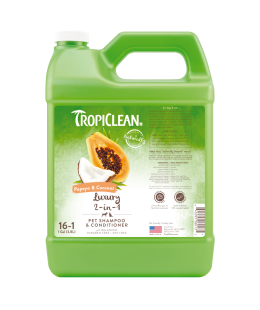 TropiClean (Тропіклін) - Шампунь-кондиціонер "Папайя та кокос" концентрат зволожуючий для собак та котів 3,8 л