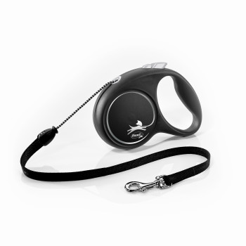 Flexi (Флексі) Black Design M- Рулетка-повідець для собак трос 5м/20кг чорний Flexi (Флексі) Black Design M- Рулетка-повідець для собак трос 5м/20кг чорний