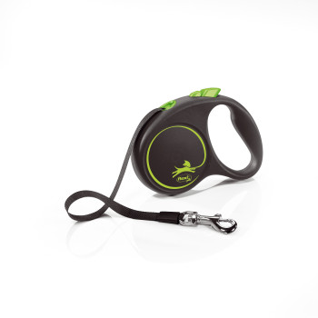 Flexi (Флексі) Black Design S- Рулетка-повідець для собак стрічка 5м/15кг зелений Flexi (Флексі) Black Design S- Рулетка-повідець для собак стрічка 5м/15кг зелений