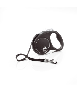 Flexi (Флексі) Black Design S- Рулетка-повідець для собак стрічка 5м/15кг чорний