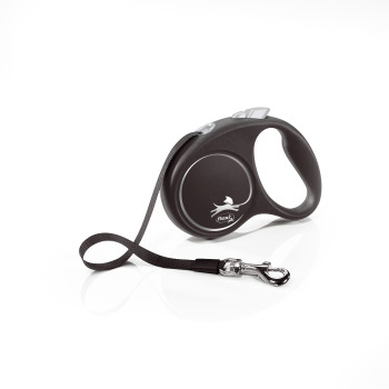 Flexi (Флексі) Black Design S- Рулетка-повідець для собак стрічка 5м/15кг чорний Flexi (Флексі) Black Design S- Рулетка-повідець для собак стрічка 5м/15кг чорний