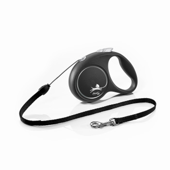 Flexi (Флексі) Black Design S- Рулетка-повідець для собак трос 5м/12кг чорний Flexi (Флексі) Black Design S- Рулетка-повідець для собак трос 5м/12кг чорний