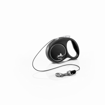 Flexi (Флексі) Black Design XS- Рулетка-повідець для собак трос 3м/8кг чорний Flexi (Флексі) Black Design XS- Рулетка-повідець для собак трос 3м/8кг чорний
