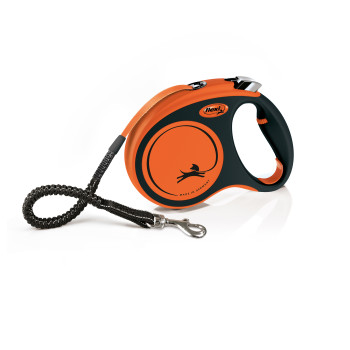 Flexi (Флексі) Xtreme M- Рулетка-повідець для собак стрічка 5м/35кг помаранчевий
