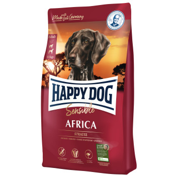 Happy Dog (Хеппі Дог) Sensible Africa - Сухий корм для дорослих собак при алергіях та харчовій непереносимості зі страусом та картопляними пластівцями (без злаків), 4 кг